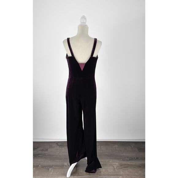 Galvan London Velvet Corset Wide Leg Jumpsuit Purple Womens Size 8 Sleeveless - Picture 6 of 11